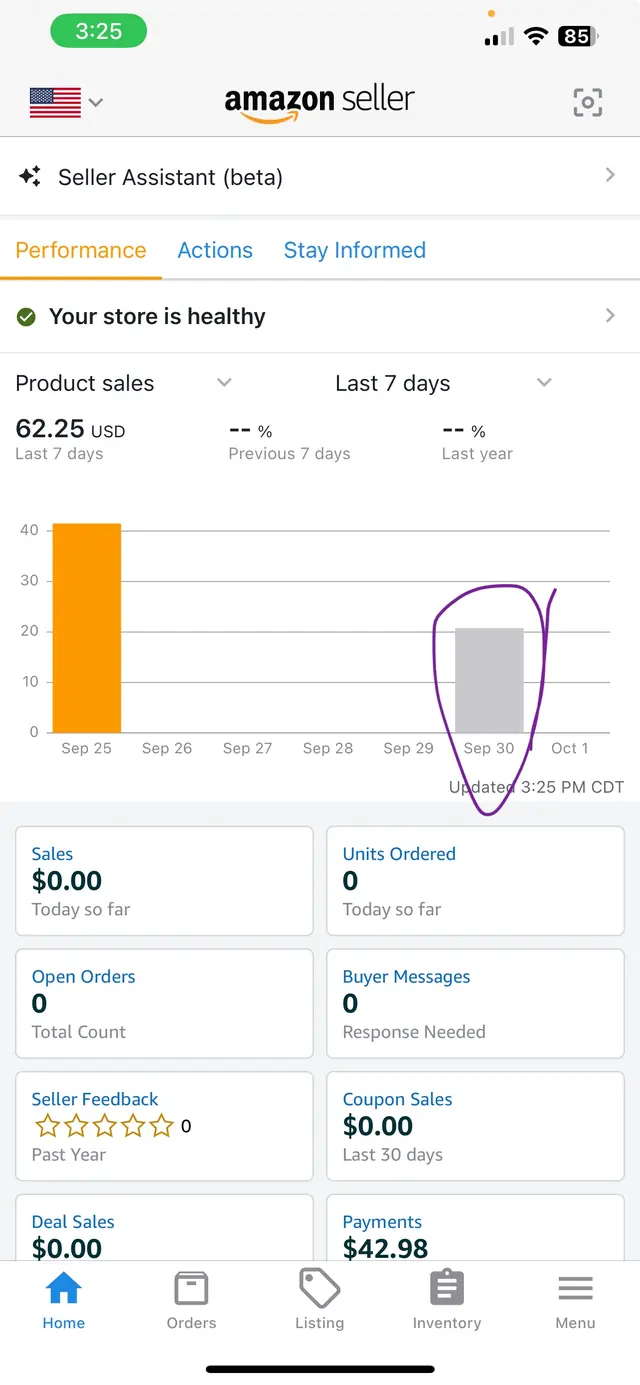 Student Amazon sales screenshot