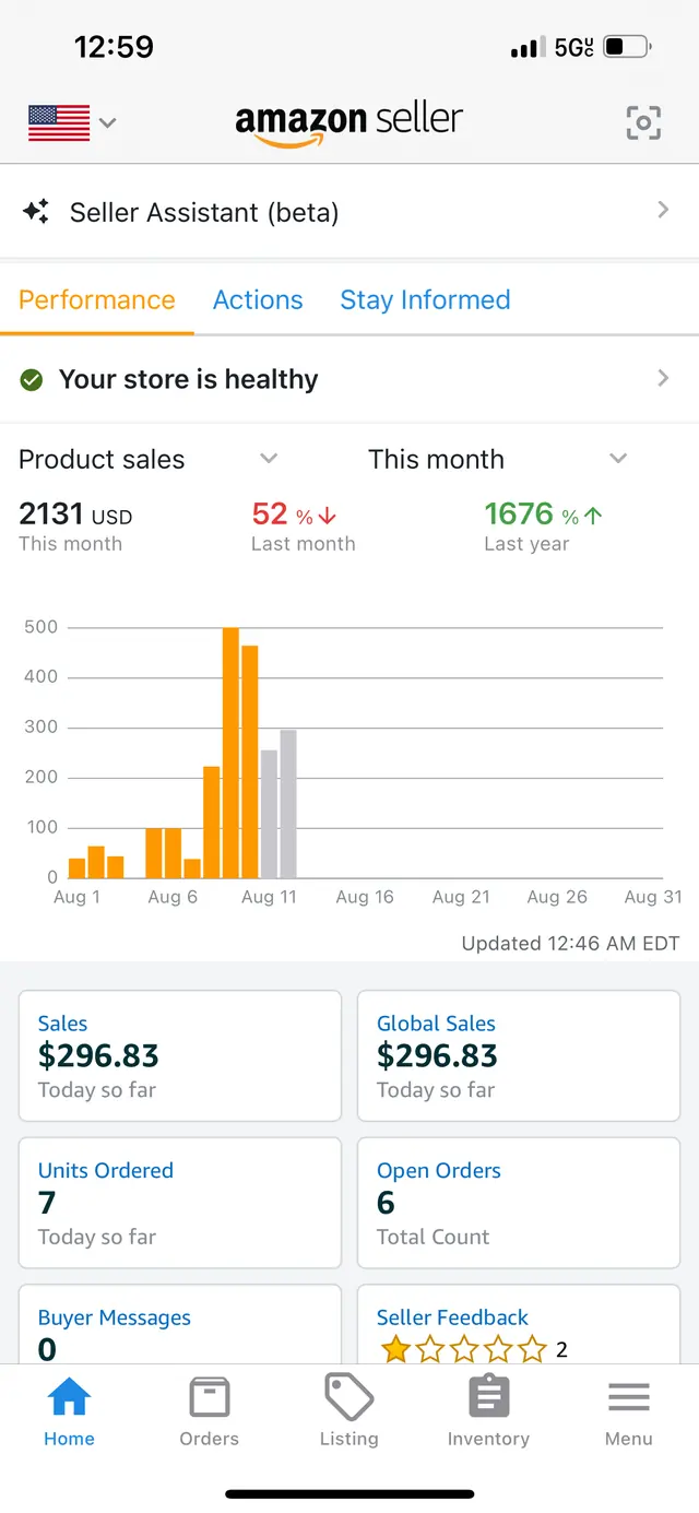 Student Amazon sales screenshot