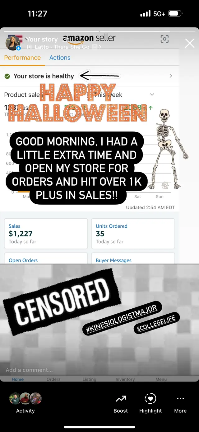 Student Amazon sales screenshot